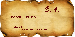 Bondy Amina névjegykártya